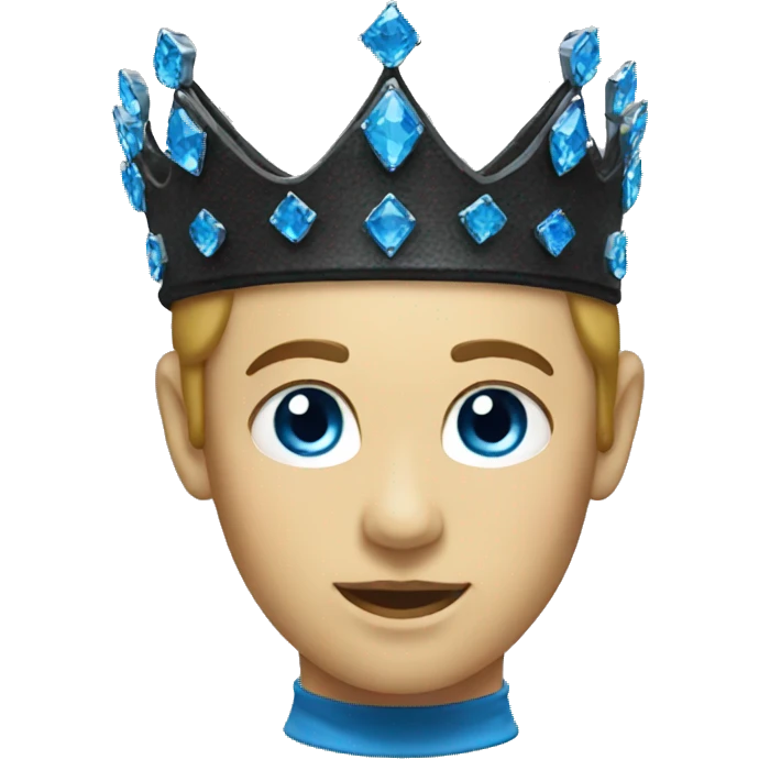 Black crown with blue diamonds  emoji