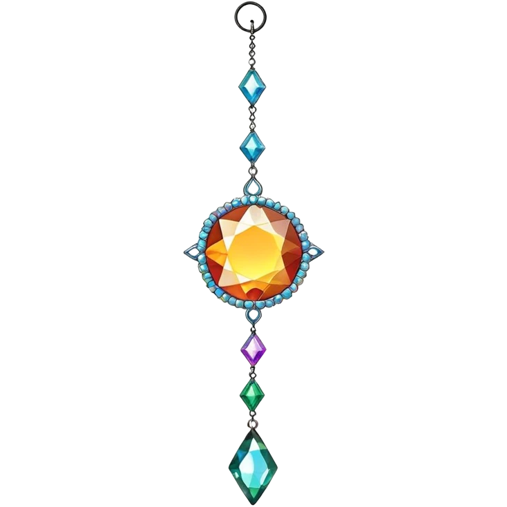 Hanging Sun-catcher with crystal gemstones emoji