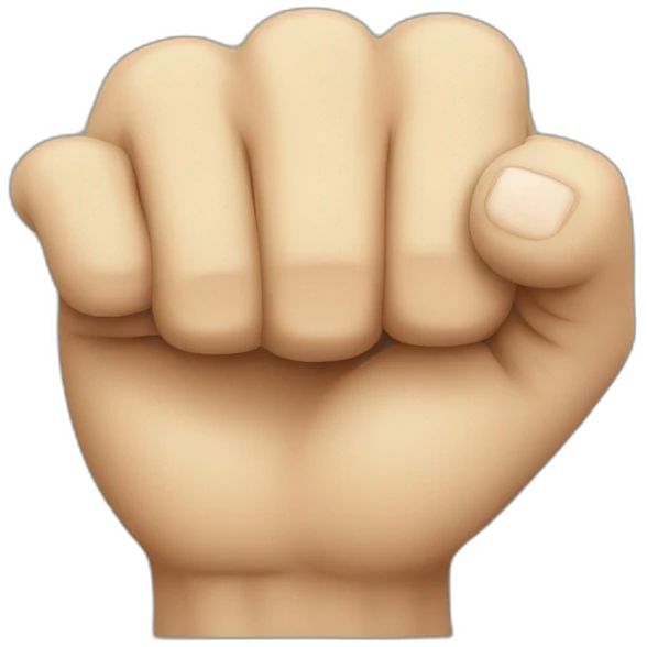 hand as a fist, with thumn inside emoji