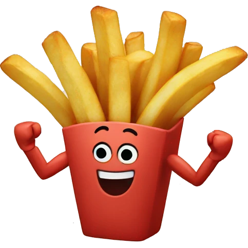 Fries with strong arms emoji