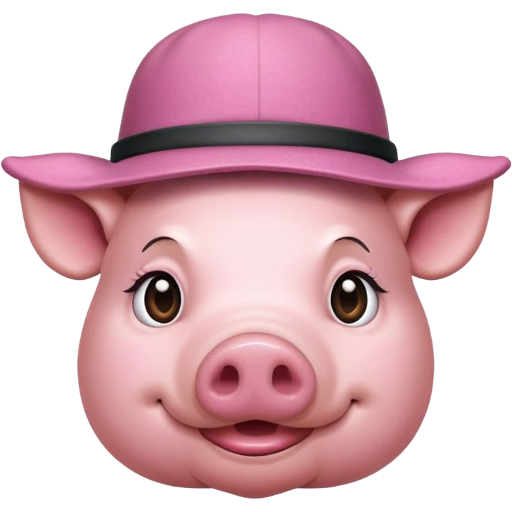 pig wear hat, front vỉew emoji