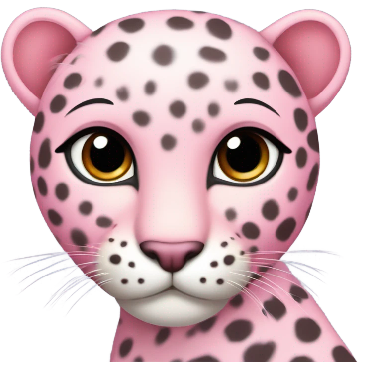 light pink leopard with heart spots  emoji