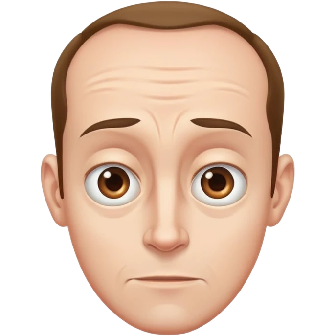 Guy with an extremely large forehead, comically huge forehead, male character emoji