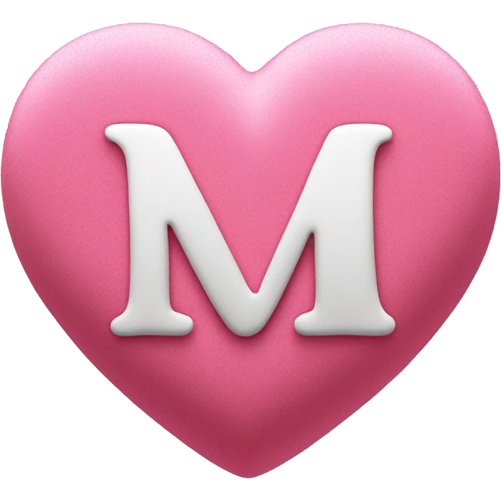 Pink heart wish initial M in it  cursive smaller m emoji