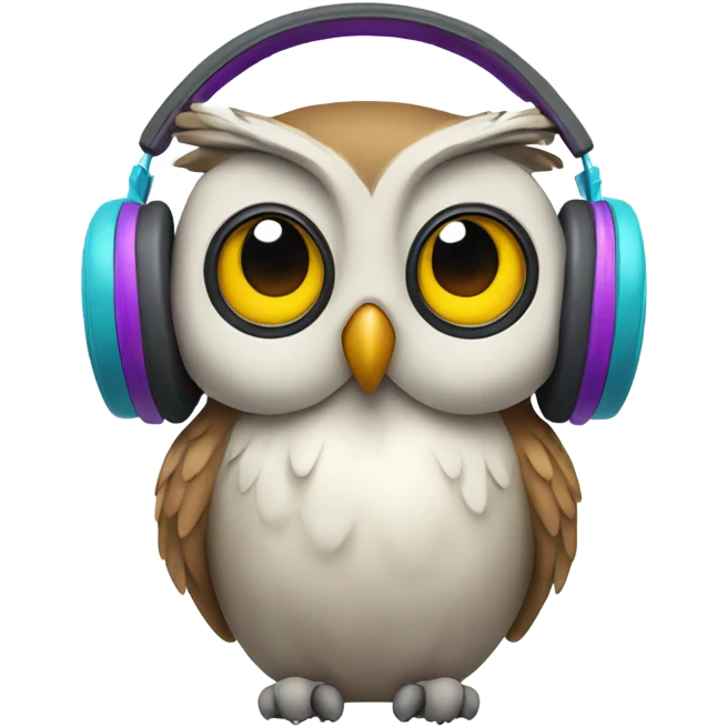 Owl wearing headphones  emoji