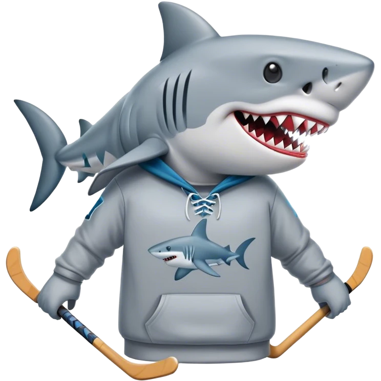 Shark in a hockey hoodie emoji