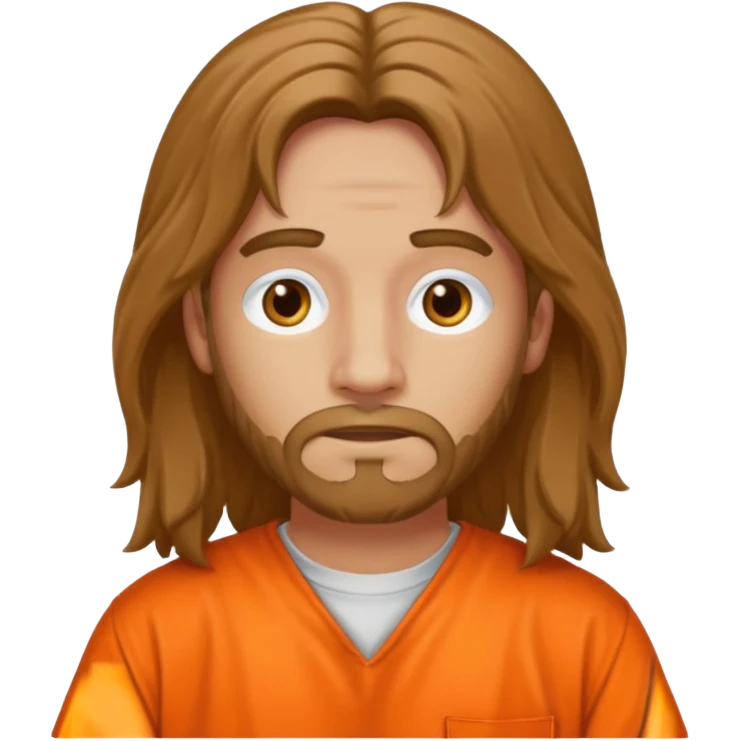 prisoner long haired man in orange clothing emoji