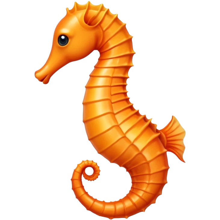 orange seahorse facing left with curled tail emoji