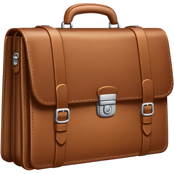  business briefcase slightly open with paper documents visible inside. emoji