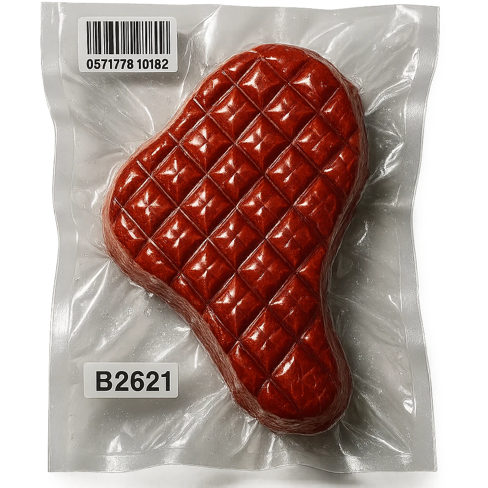 diamond-textured meat steak, shiny and inflated, no background emoji