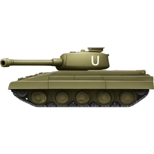 Tank with the letter u on top emoji