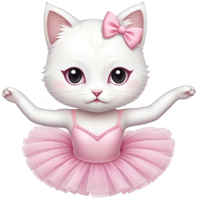 Ballerina white cat emoji