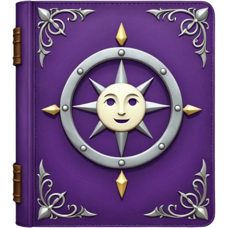 grimoire purple with a moon emoji