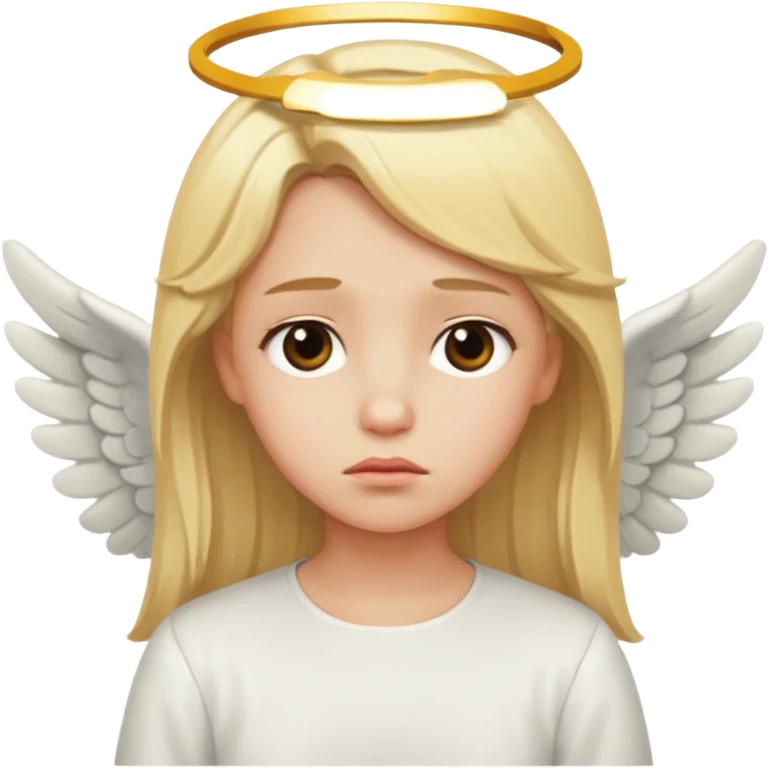Make an angel 😇 emoji that is a bit sad like bored emoji