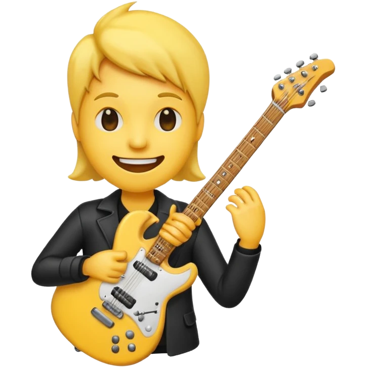 Bana elektronik gitar emojisi yap ama bir tane yüz emojisinin elinde olsun emoji