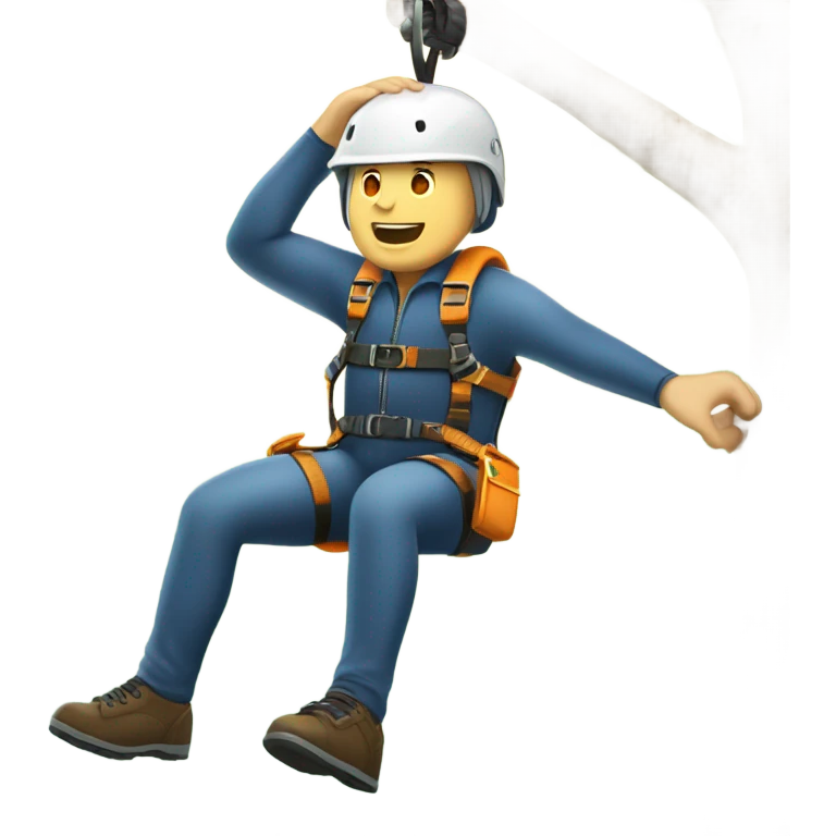 white man zip lining emoji