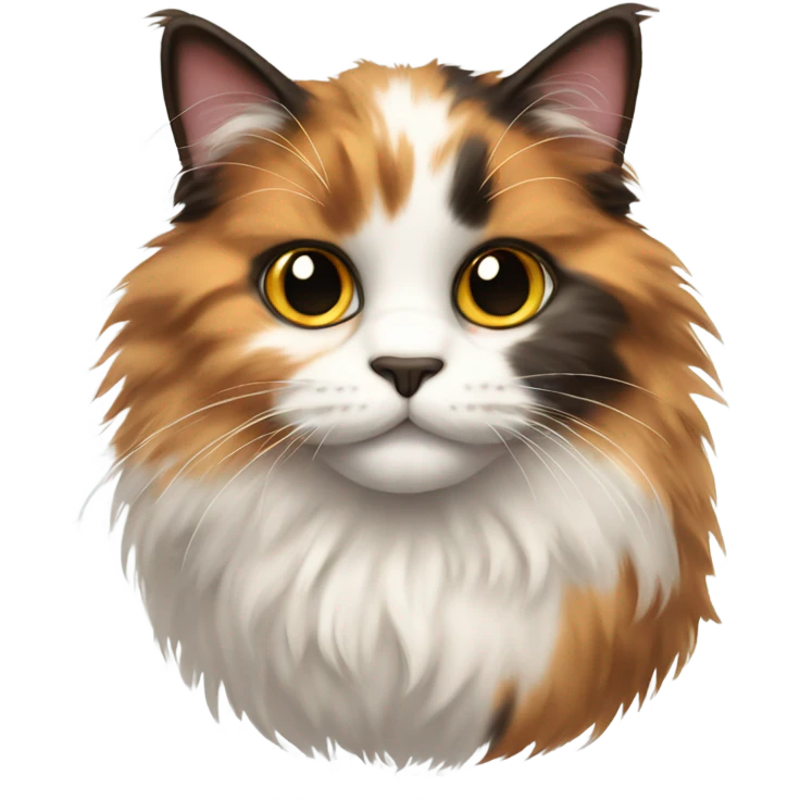Fluffy calico cat emoji