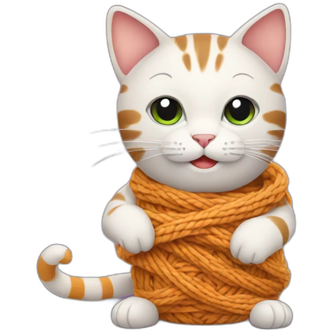 Cat playing knit emoji