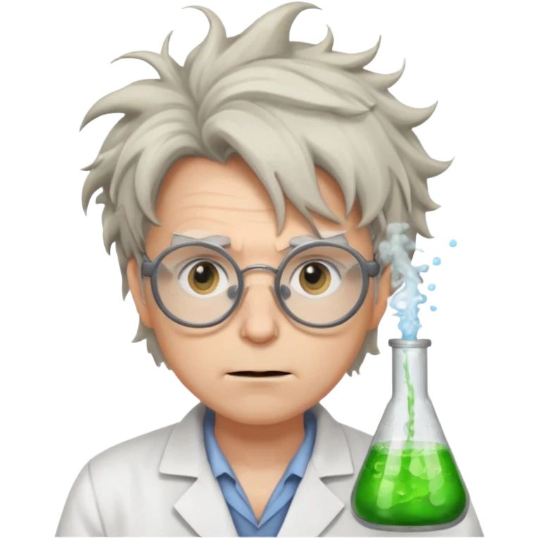 Un savant fou avec des lunettes emoji