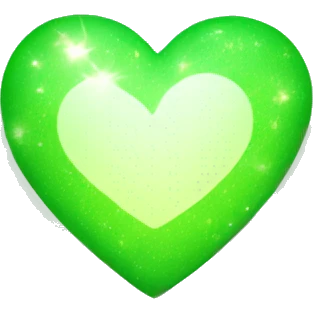 Light green heart with sparkles  emoji