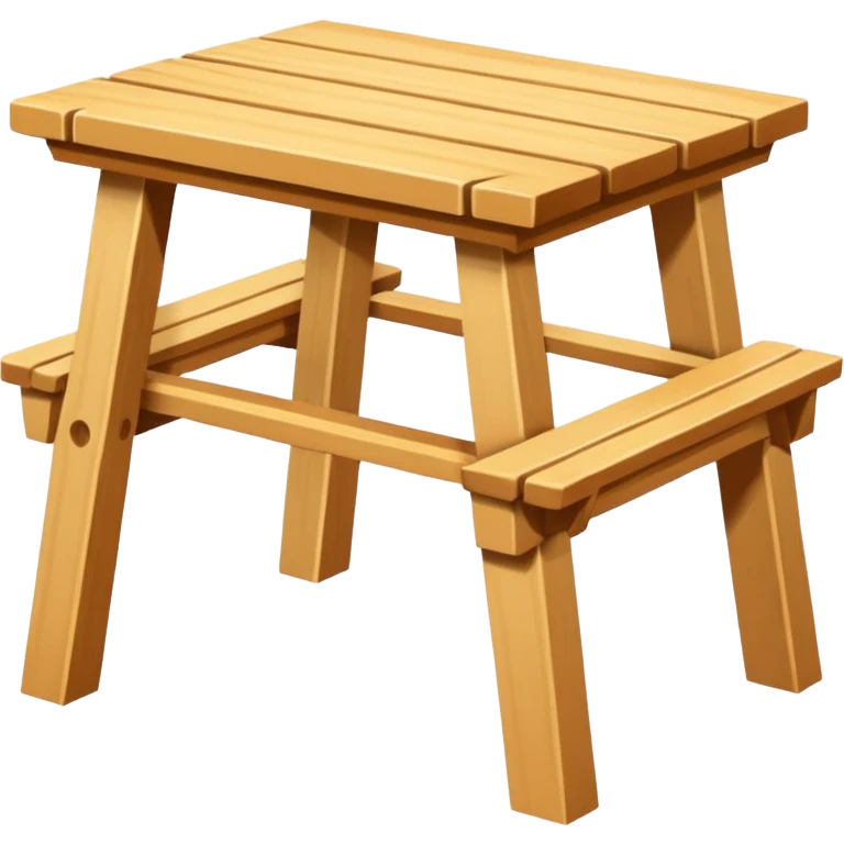mesa alta color madera natural con bancas altas de color madera natural emoji