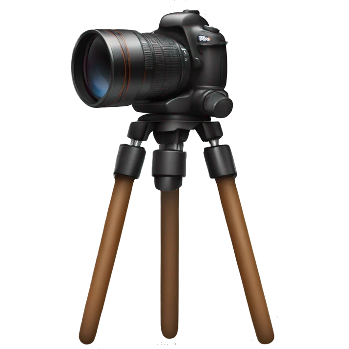 I would like a photographer sitting on a stool behind his camera on a tripod emoji