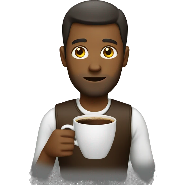 man with coffee emoji