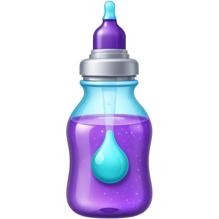 glitter purple and cian feeding bottle emoji