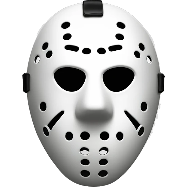 Friday 13th hockey mask，white simple，less hole emoji