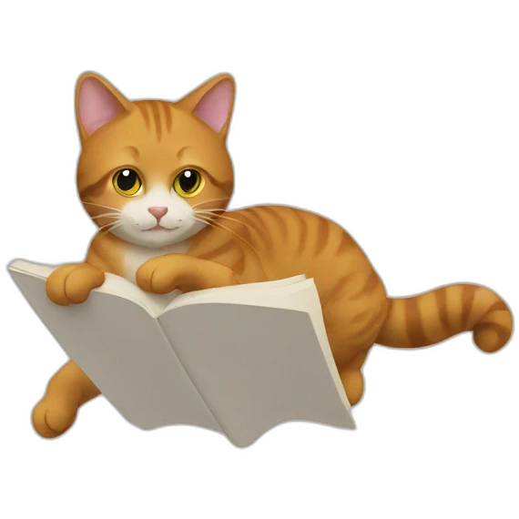 a read cat flying emoji