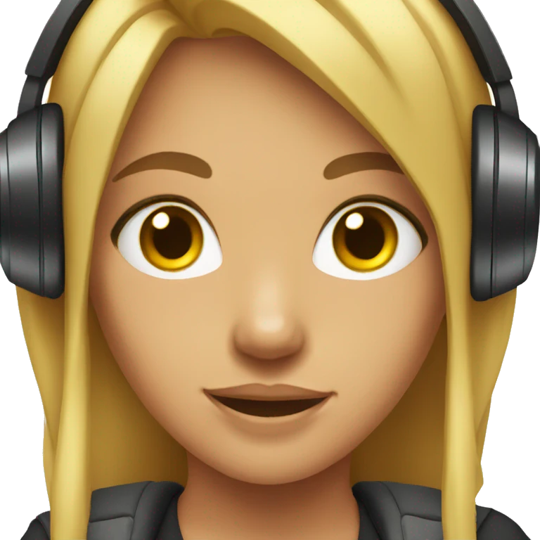 Girl wearing gaming headphones  emoji