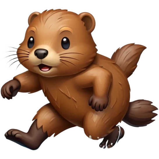 beaver running in the morning emoji
