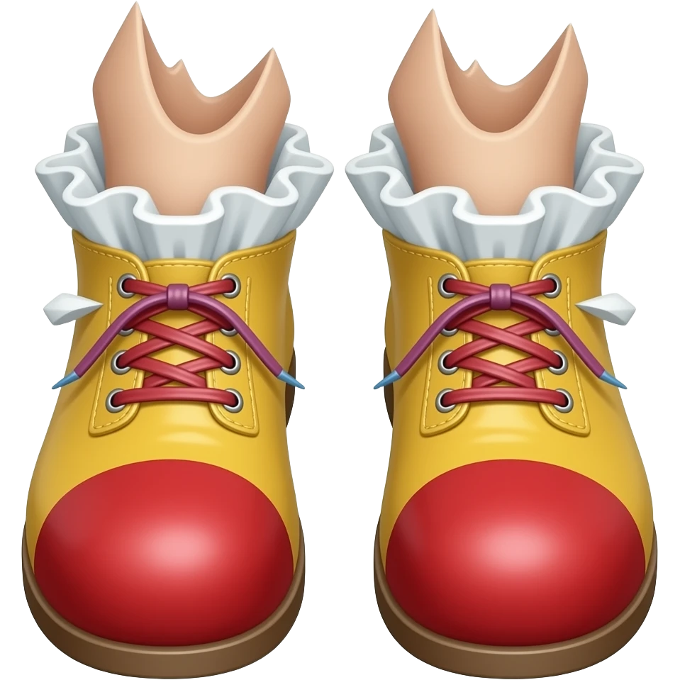 White toes with red toenails ripping of clown shoes emoji