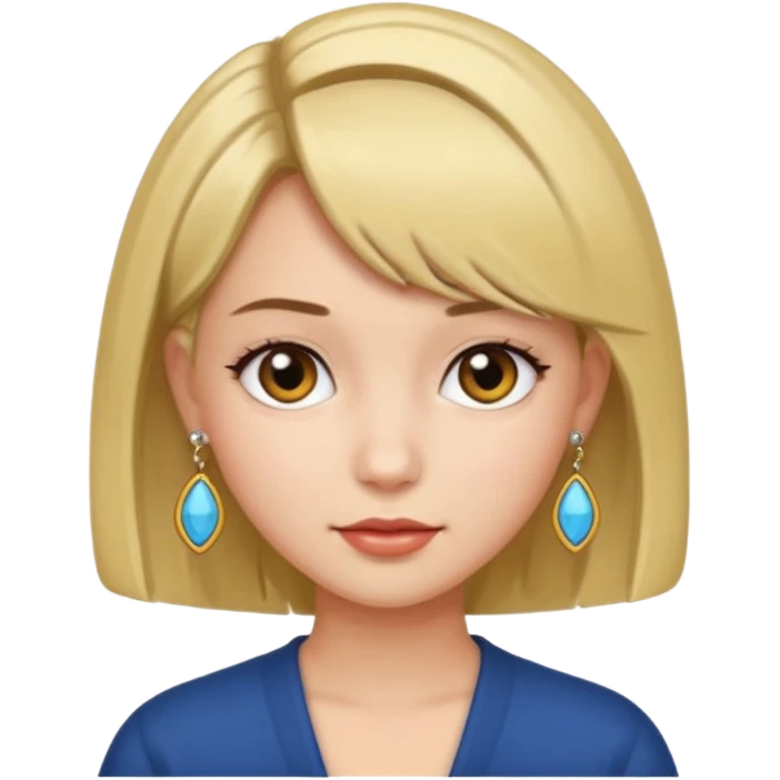 girl with bob hairstyle and earrings emoji