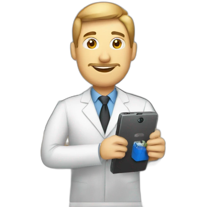 Office of a smartphone and computer repair technician  emoji