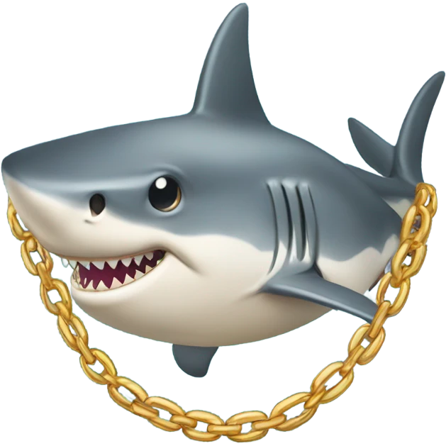 Shark with a gold chains emoji