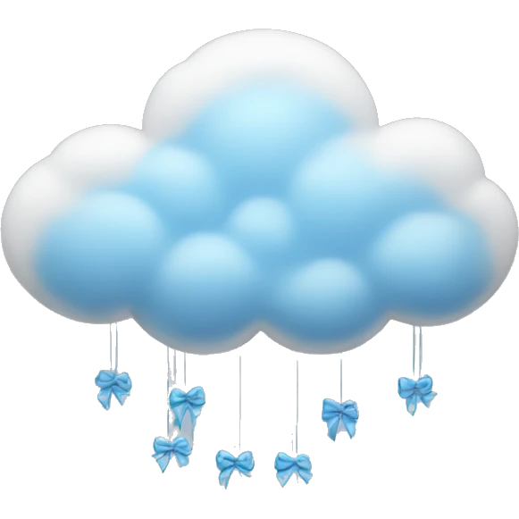 Cloud with bows hanging emoji