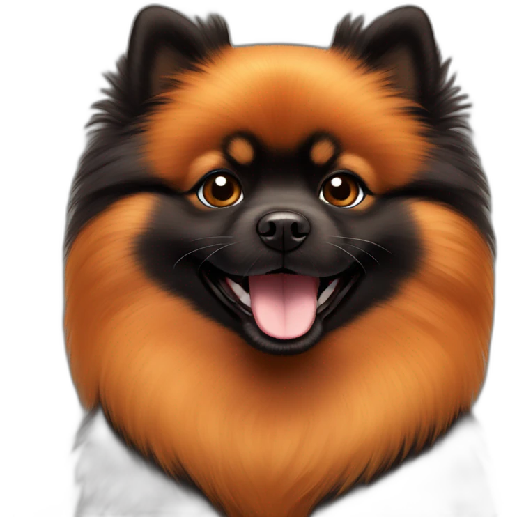 smiling black-orange pomeranian emoji