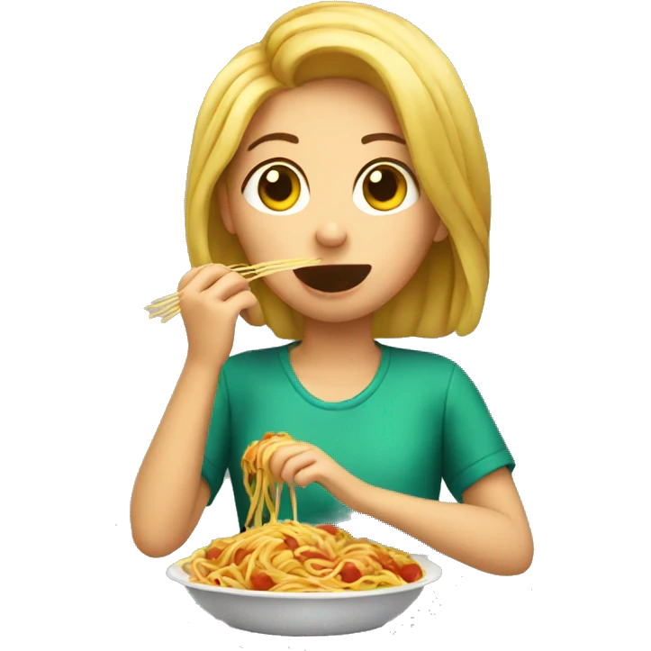 girl eating spaghetti  emoji