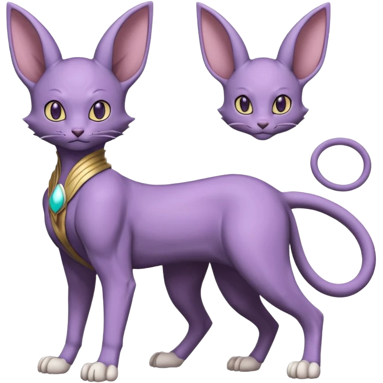 Pastel dull greyish two-legged anthropomorphic digitigrade Beerus-Lombax-Venom-Espurr-Minccino-fusion-animal-ET-species-creature, full body  emoji