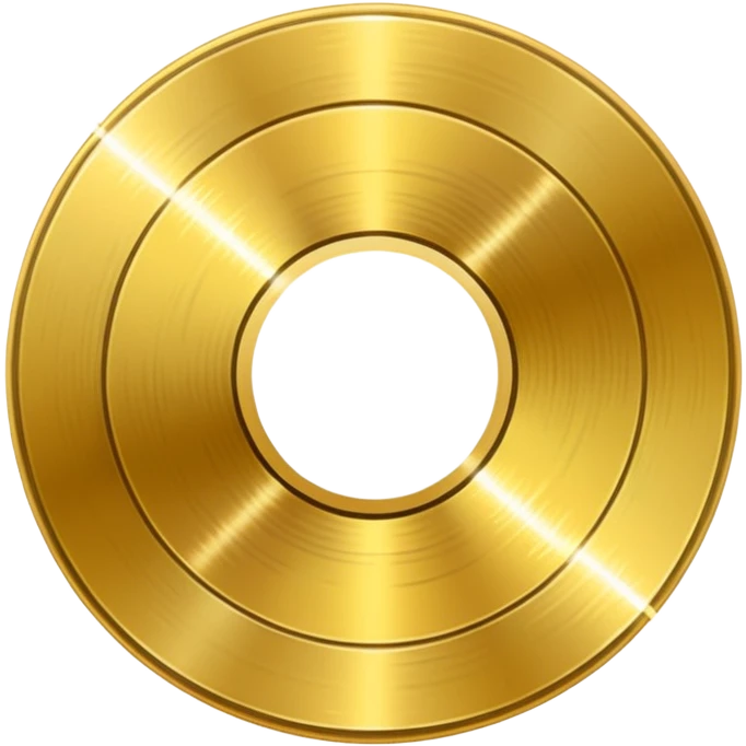 gold CD with a smaller scratch emoji