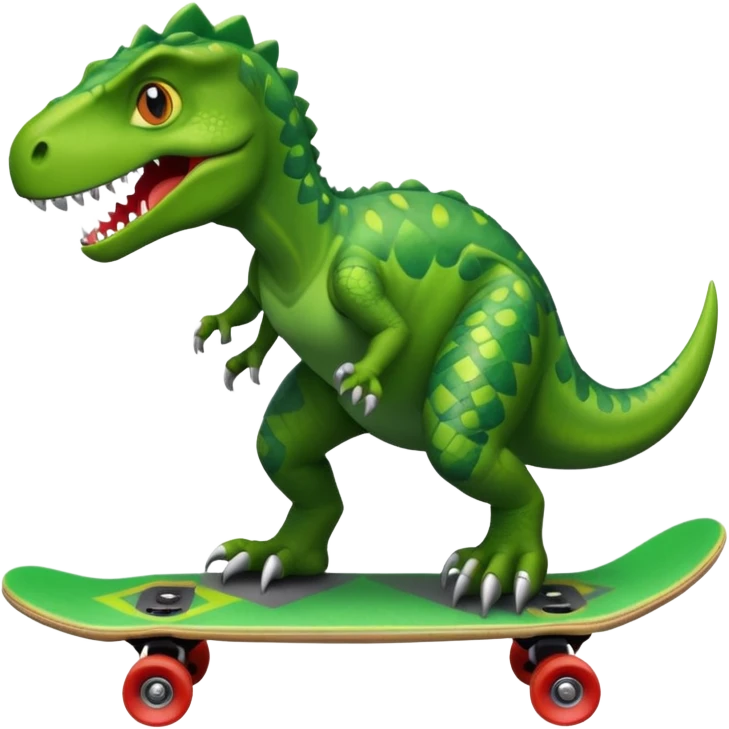 Dinosaur on a skateboard emoji