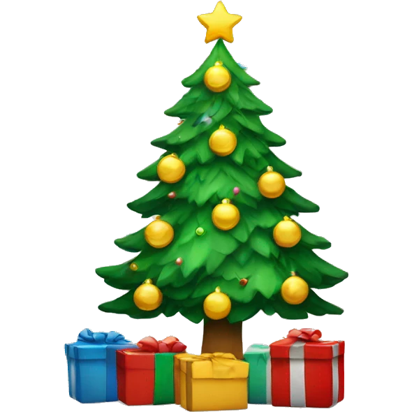 Christmas tree with presents  emoji