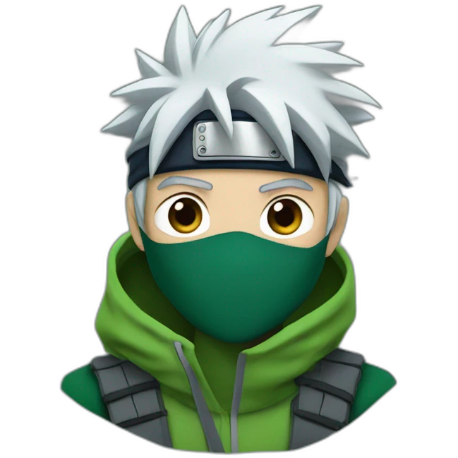 kakashi with a green hoodie emoji