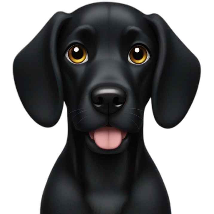 Black dog with floppy long ears emoji