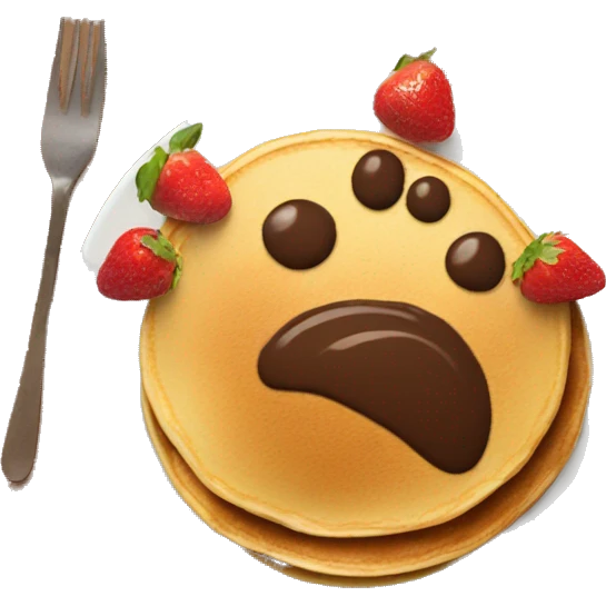 Pancake with chocolate and fruit  emoji