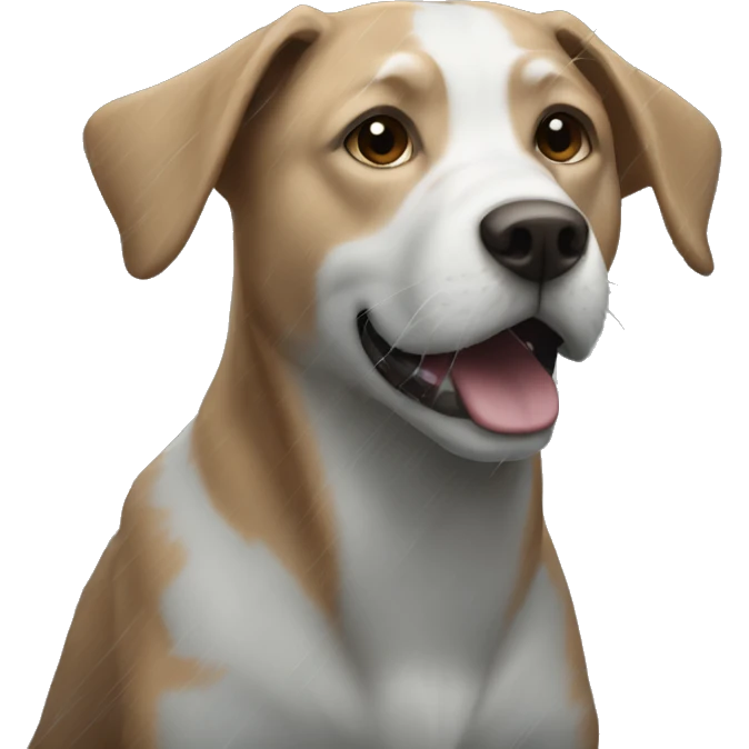 The dog ran in the rain emoji
