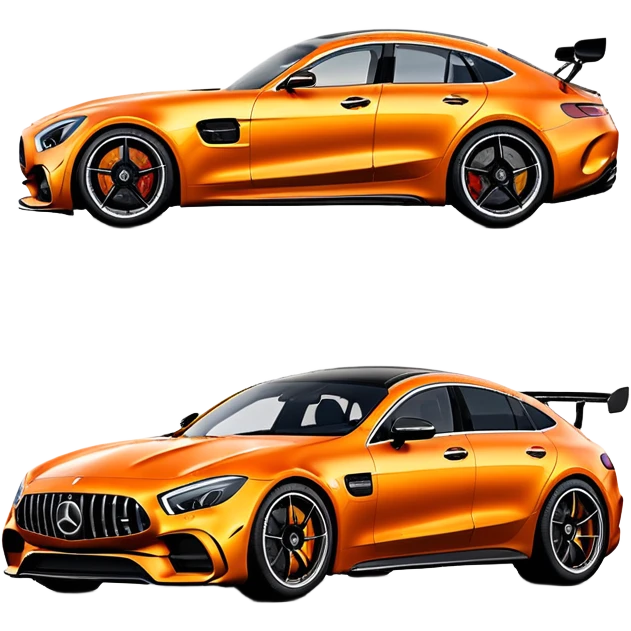 A orange Mercedes amg gt 4 door emoji