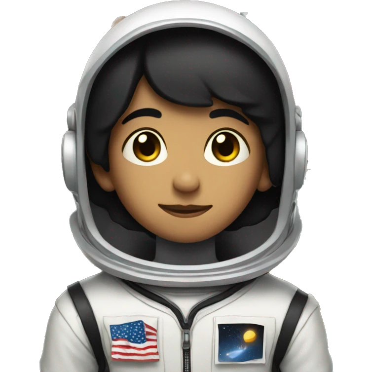 Boy with black hair and an open astronaut hat, with books emoji