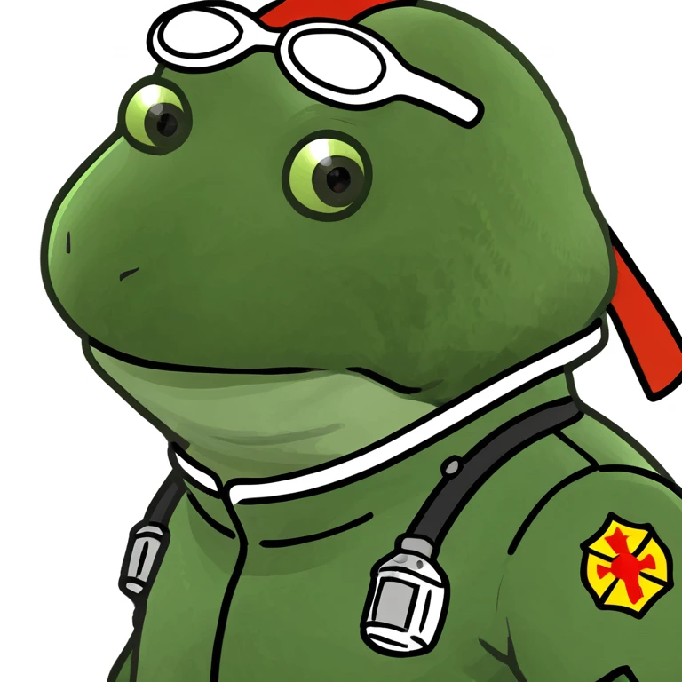 bufo in a fire fighter suit emoji